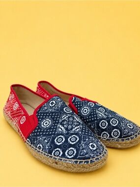 Talbots Navy & Red Bandana Slip-On Espadrilles